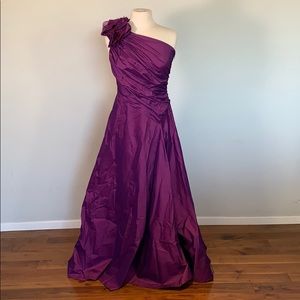 Tadashi Shoji One Shoulder Formal Purple Dress